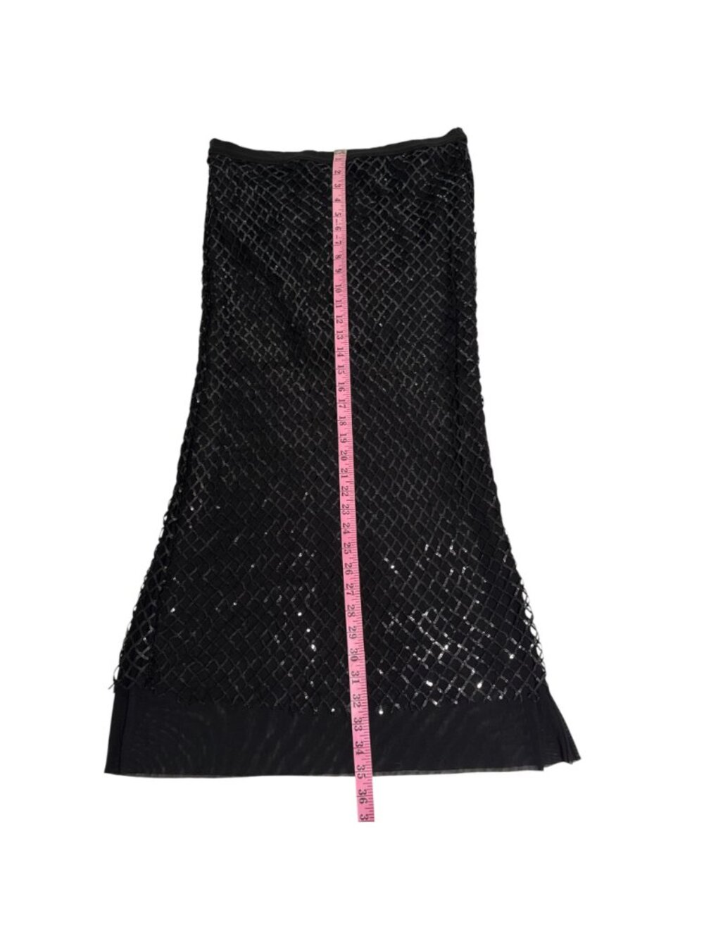 NWT Anthropologie Black See-Through Skirt Built-In Panties Sequin Netting Size L - Picture 8 of 15